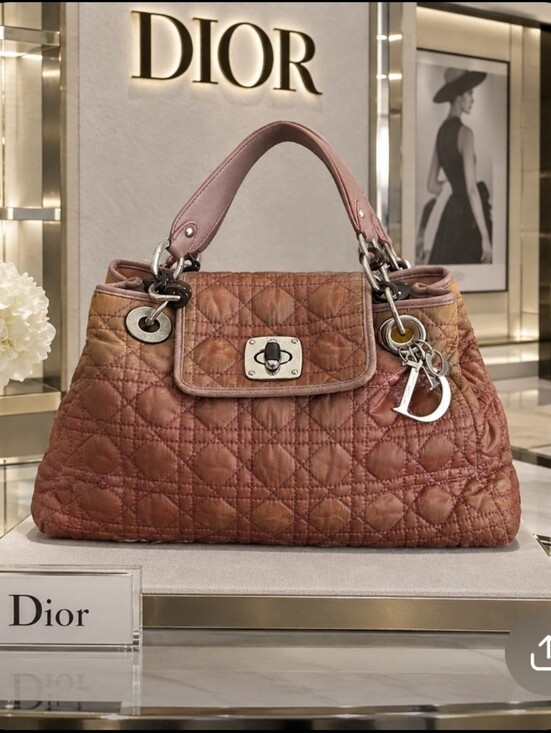 Dior Handbags - Dior Cannage Shoulder Bag in Pink and Brown Tones Ombre